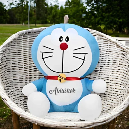 Blue White Customized Doremon Stuffed Toy