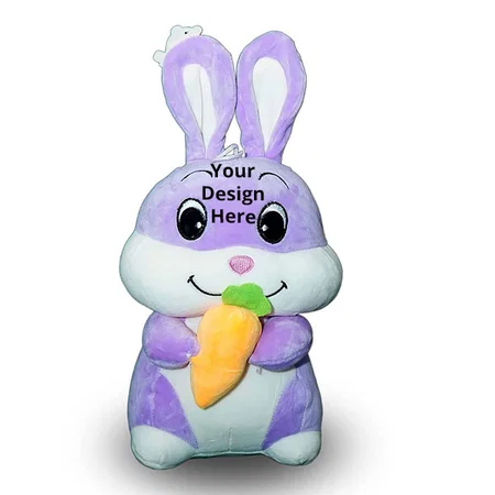 Purple Customized Carrot Rabbit Animal Soft Toy for Boys and Girls Lovable Huggable Cute Baby Toy (Size - 35 cm)