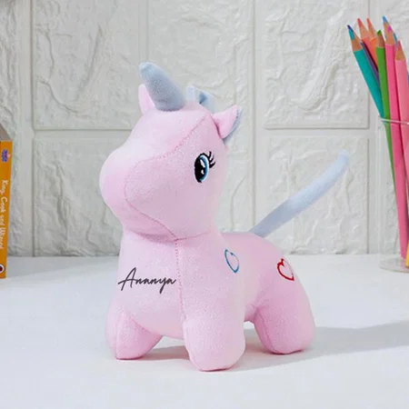 Pink Customized Unicorn Soft Toy, for Girls and Kids ( Size - 15 cm)