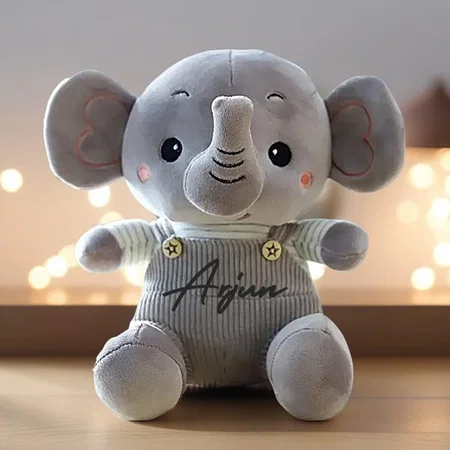 Grey Customized Elephant Soft Toy for Toddlers Size - 45 cm