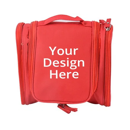Red Customized Canvas Toiletry Bag
