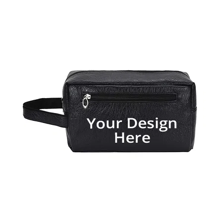 Black Customized Toiletry Bag Vanity Kit Shaving Medicine Pouch Cosmetic Makeup Travel Organizer For Men &amp; Women/Waterproof/Spacious/Double Compartment