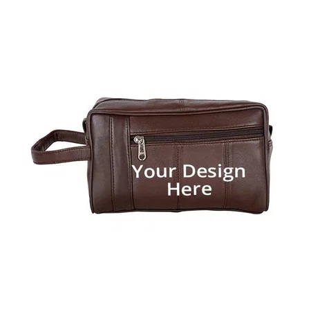 Brown Customized Leather Premium Quality Designer Shaving Kit Bag