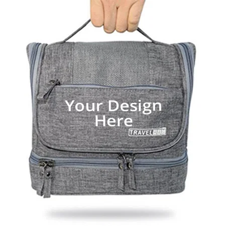 Grey Customized Toiletry Bag