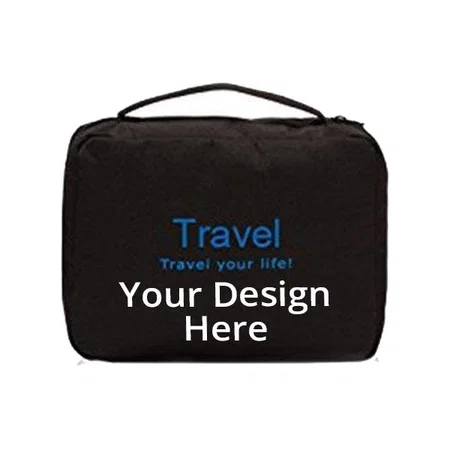 Black Customized Travel Toiletry Bag Organizer