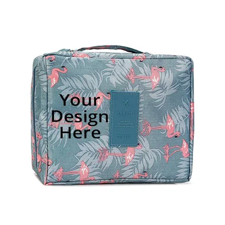 Multicolour Customized Fabric Foldable Makeup Wash Toiletry Storage Purpose Pouch