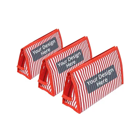 Red Customized Set of 3 Toiletry Organizer, Jewellery, Makeup Kit Bag