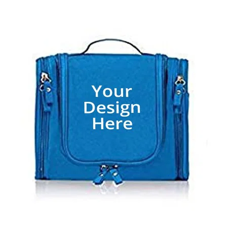 Aqua Blue Customized Travel Toiletry Waterproof Bag/Cosmetic Bag/Hanging Side Open Toiletry Bag
