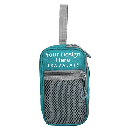 Ocean Blue Customized Multi Pockets Cosmetic Pouch