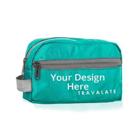 Ocean Green Customized 3 Liter Toiletry Travel Bag Makeup Shaving Kit Pouch Aider Rust Polyester, Travel Toiletry Travel Kit Bag With Belt For Men And Women (25 X 13 X 5 cm)
