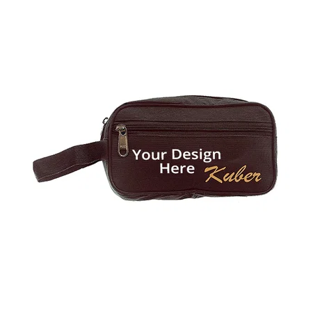 Brown Customized Multipurpose Canvas Toiletry Travel Shaving Kit