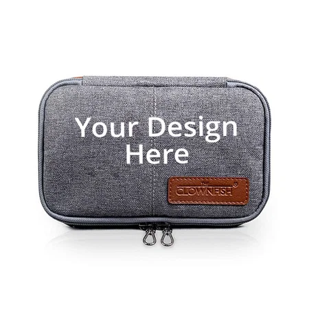 Grey Customized Travel, Toiletry, Shaving Kit Bag