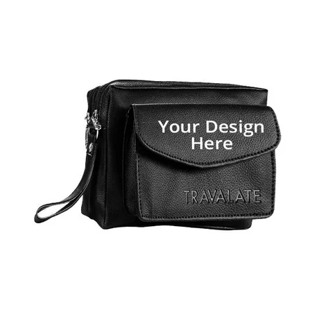Black Customized Cash Pouch/Money Carrying Pouch/Luggage/Multipurpose Travel Bag