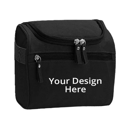 Black Customized Waterproof Travel Hanging Bag Organiser - Extra Large Makeup Organiser Cosmetic Case - Storage Travel Kit For Women And Men