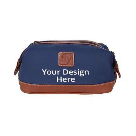 Blue Customized Nylon Water Proof Travel Toiletry Bag For Men Women Shaving Pouch