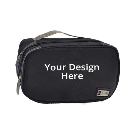 Black Customizd Toiletry Bag For Men Women Portable Travel Organizer Shaving Accessories Kit Waterproof Pouch