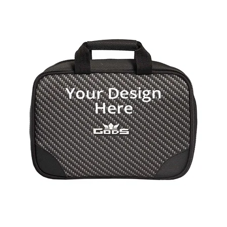 Black Customized Toiletry Kit For Men, Clear View Compartments, Easy Carry Handle, Quick Access Back Pocket &amp; Abrasion Resistant