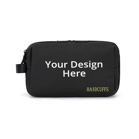 Black Customized Toiletry Bag For Men Waterproof Travel Pouch For Toiletries Shaving Kit &amp; Travel Accessories