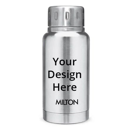 Silver Customized Milton Thermosteel Hot and Cold Water Bottle, 160 ml