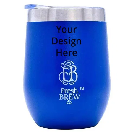 Blue Customized Tumbler 360 ml | Hot or Cold | Insulated Double Wall | Spill Free Lid