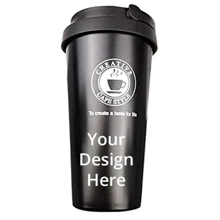 Black Customized Stainless Steel Tumbler, Insulated 500ML