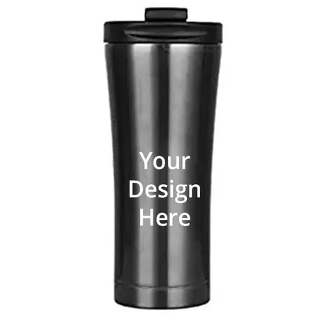 Dark Grey Customized Insulated Tumbler, 500ml Stainless Steel with Lid, Double Wall Travel Water Bottle Coffee Mug for Ice and Hot Beverage (Pack of 2)