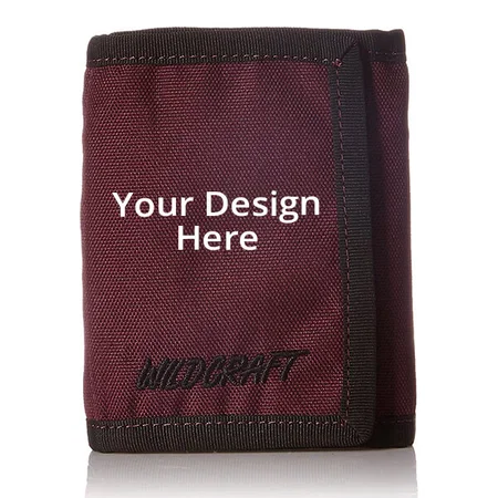 Maroon Customized Tri-Fold Wallet For Men