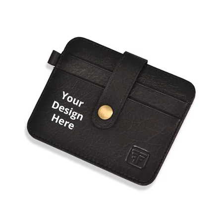 Brown Customized Leather Credit Card Holder -Slim Minimalist Front Pocket RFID Blocking Leather Wallets for Men Women
