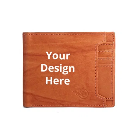 Tan Customized RFID Blocking Wallet for Men