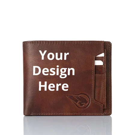 Brown Customized RFID Blocking Wallet for Men