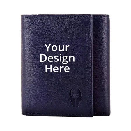 Blue Customized WildHorn RFID Protected Genuine Leather Wallet