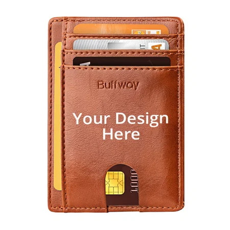Brown Customized Buffway Leather Men's Wallet