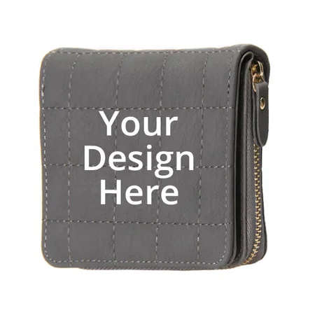 Grey Customized Synthetic Women's Card Holder