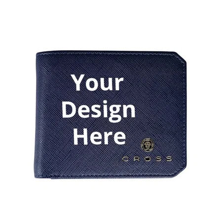 Blue Cross Customized Men's Wallet Stylish Genuine Leather with Card Holder Compartment