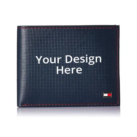 Navy Blue Customized Tommy Hilfiger Men's Wallet