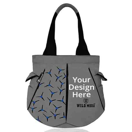 Grey & Black Customized Women's Shoulder Bag
