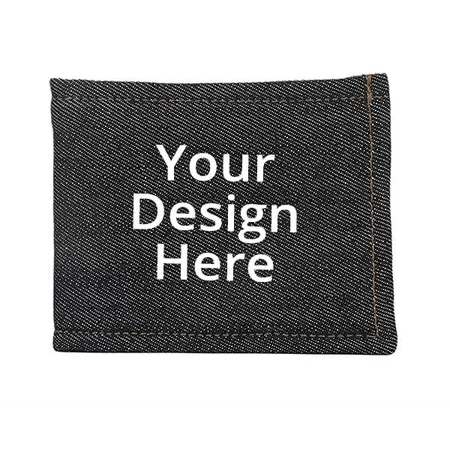 Black Denim Customized Unisex Wallet
