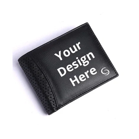 Black Customized RFID Blocking Leather Wallet