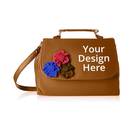 Tan Customized Women's Sling Bag
