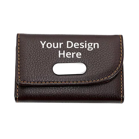 Dark Brown Customized Credit Card Holder Unisex Wallet