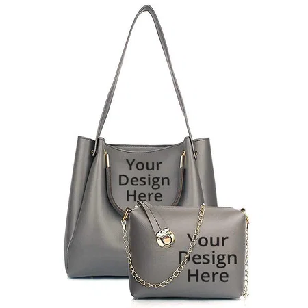 Grey Customized Stylish Handbag and Sling bag (Set of 2)