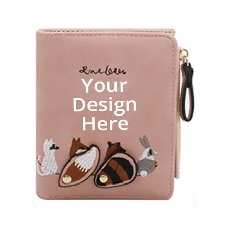 Pink Customized Palay Leather Women's Wallet
