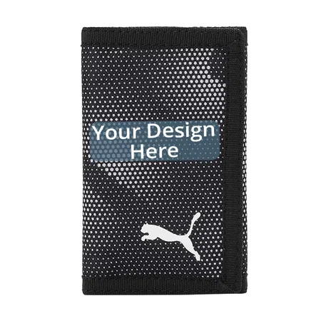 Black Customized Puma Polyester Unisex Wallet