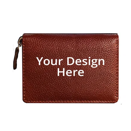 Brown Customized Genuine Leather Wallet For Women