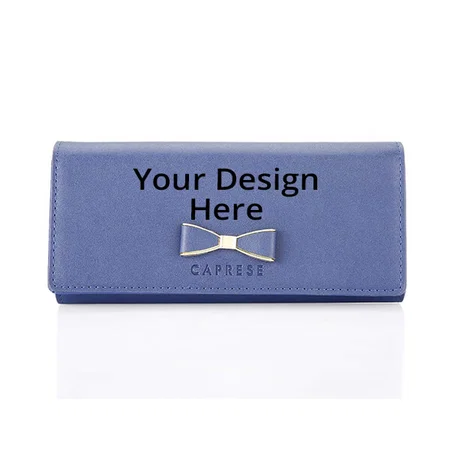 Blue Customized Caprese Faux Laether Women's Wallet