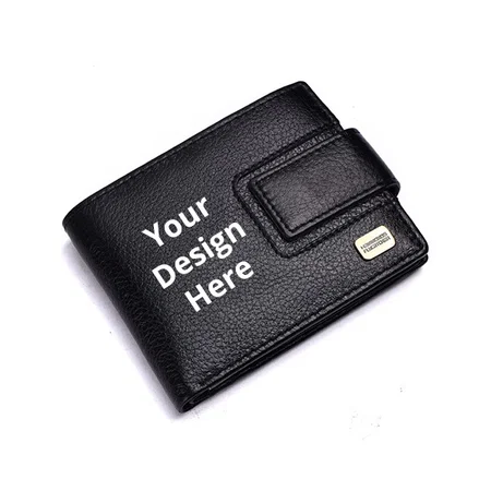 Black Customized RFID Protected Wallet for Men|6 Card Slots| 1 Coin Pocket|2 Hidden Compartment|2 Currency Slots|1 ID Slot|Loop to Lock The Wallet.