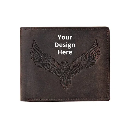 Dark Brown Customized Urban Forest Vintage RFID Blocking Leather Wallet for Men