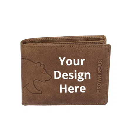 Brown Customized Designer Wallet with RFID Protection