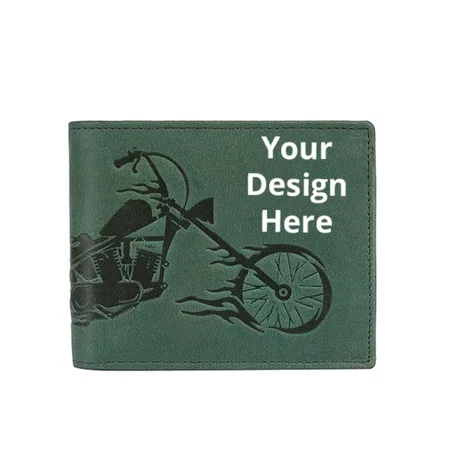 Vintage Green Customized RFID Blocking Men's Leather Wallet