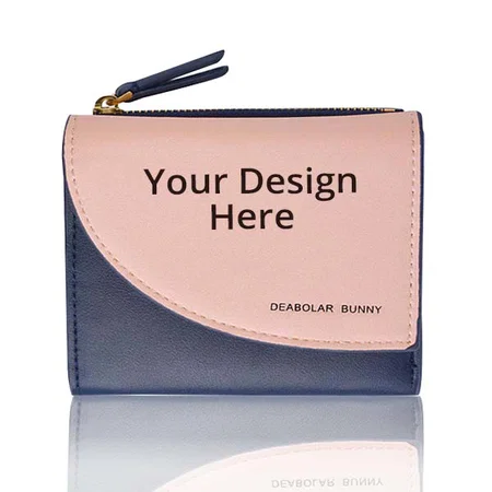 Dual Colour Customized PALAY Small Women's Wallet with Zipped Coin Pocket for Teenager Girls
